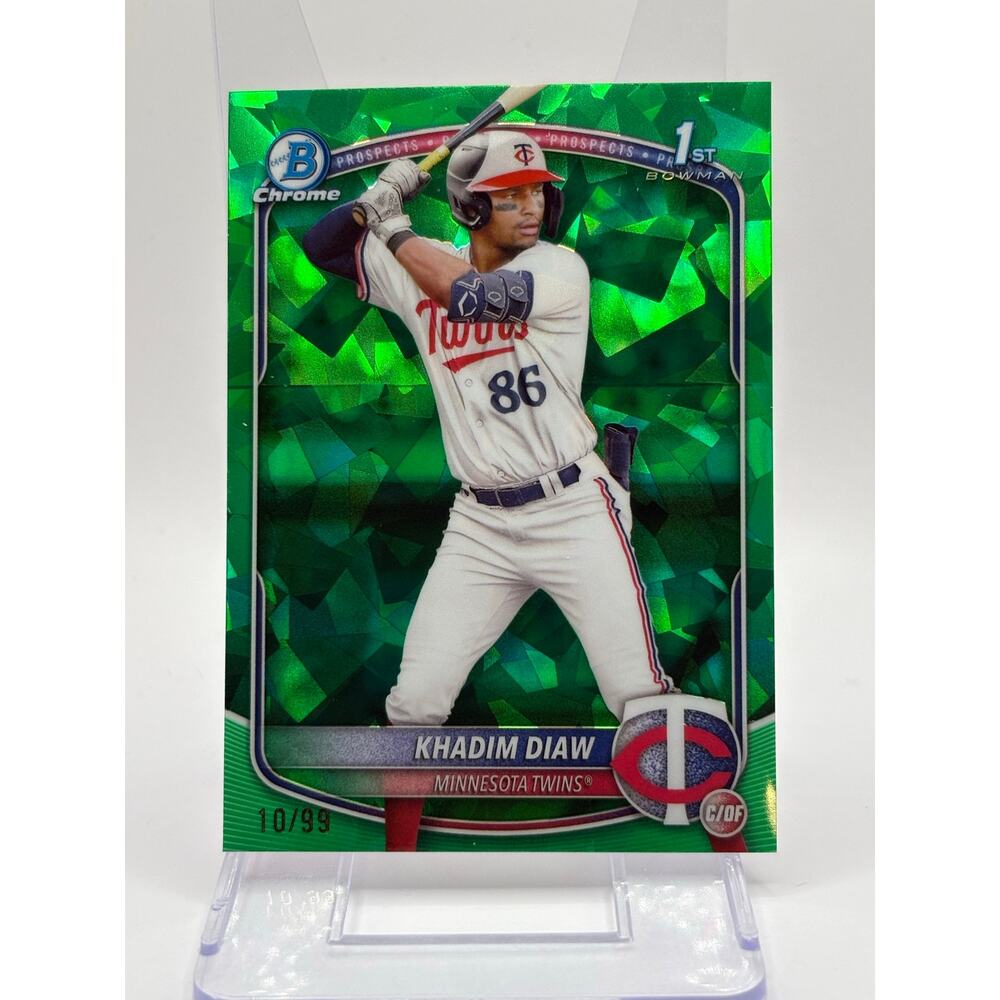 2025 Bowman Chrome Sapphire Khadim Diaw 1st Green Refractor 10/99 SP Twins